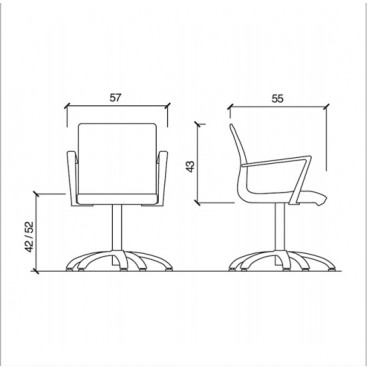Кресло парикмахерское "Aluotis Ecoblack Dieci"