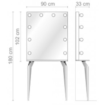 Зеркало парикмахерское "BACKSTAGE ALU"