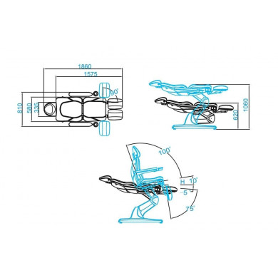 Педикюрное кресло SD-3870AS, 3 мотора